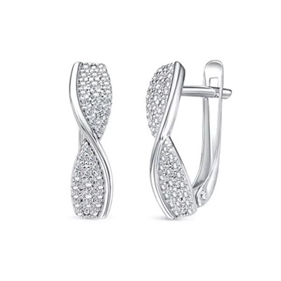 Серьги из серебра куб.циркон., В10-1296