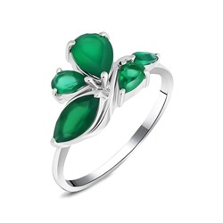 Кольцо, зеленый агат, Джоел