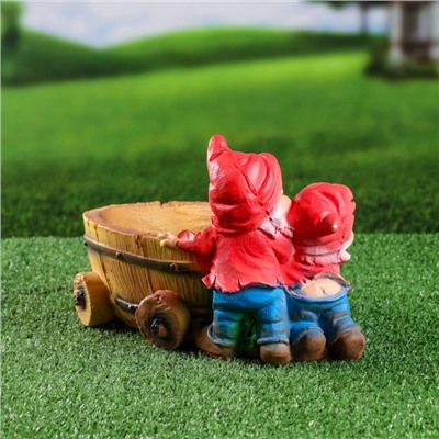 Садовая фигура из гипса «Два гнома с телегой», 19.5×32×17.5 см