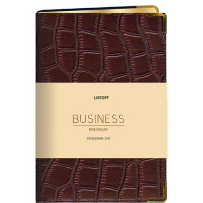 Ежедневник 2026 г. А6 352 стр. BUSINESS PREMIUM "Impact. Темно-коричневый" Soft Touch, кожзам ЕКП62617603 Эксмо