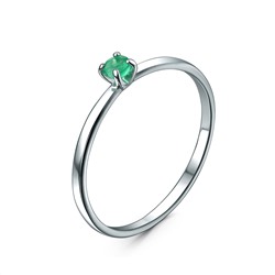 Кольцо из серебра с изумрудом родированное 04-201-0159-33