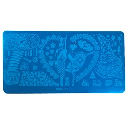 Lehanni, Пластина для стемпинга металлическая DER-07 (6см*12см)
