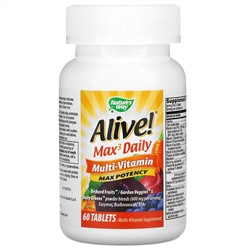 Nature's Way, Alive! Max3 Daily, мультивитамины, 60 таблеток