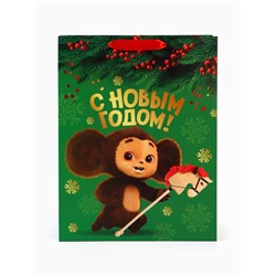 Пакет подарочный «Новый год: Лошадь 2026», Чебурашка, L 31×40×11.5 см