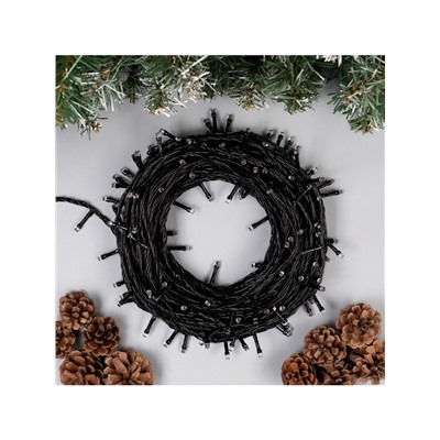 Гирлянда «Нить» 20 м, IP20, тёмная нить, 200 LED, свечение фиолетовое, 8 режимов, 220 В