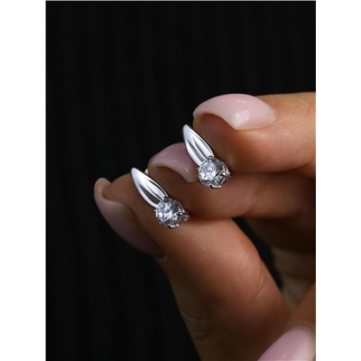 Серьги из серебра с фианитами родированные 925 пробы S2180111010р