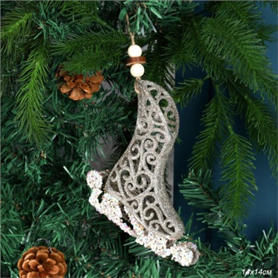 Новогоднее украшение Конек фигурный 14х14 см / FY-2056 /уп 440/