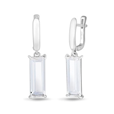 Серьги, горный хрусталь, Медальон