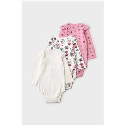 Боди детское трикотажное для девочек, 3 шт в комплекте PLAYTODAY, 1240125
