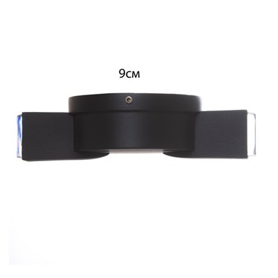 Бра BayerLux «Деко», 2хLED, 2 Вт, 4000К, IP66, чёрный, 9.5×4.3×16 см