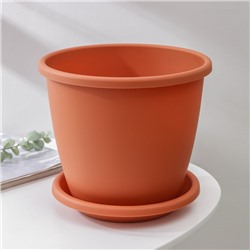 Горшок для цветов с поддоном «Альтернатива. Афина», 5.5 л, пластиковый, коричневый