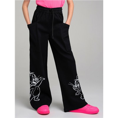 Брюки текстильные джинсовые для девочек