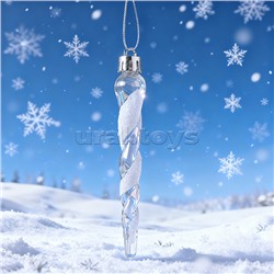 Новогоднее украшение "Сосульки" белые (6шт х 11см)