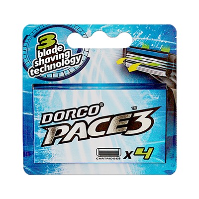 Станок для бритья DORCO PACE-3 (+ 6 кассет), система с 3 лезвиями (аналог Жиллетт Mach-3), TRA1000pr ВЫГОДА 20%