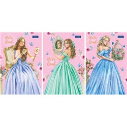 Блокнот А6  40л клетка на склейке "Нежные грации" (077048) Хатбер