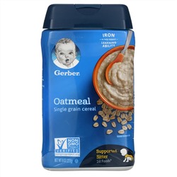 Gerber, овсяные хлопья, из одного вида зерна, 227 г (8 унций)