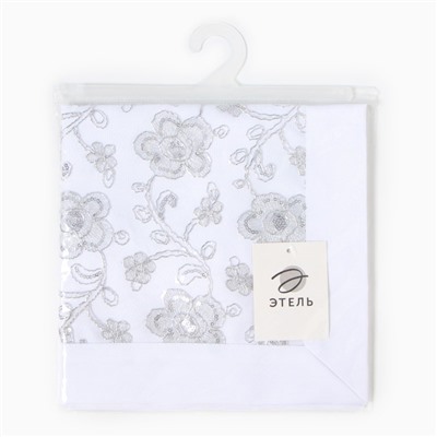 Дорожка на стол Этель с пайетками, 40×90 ±5 см, п/э, белая