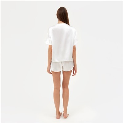Пижама женская (рубашка, шорты) женская MINAKU: Light touch, молочная, размер 42