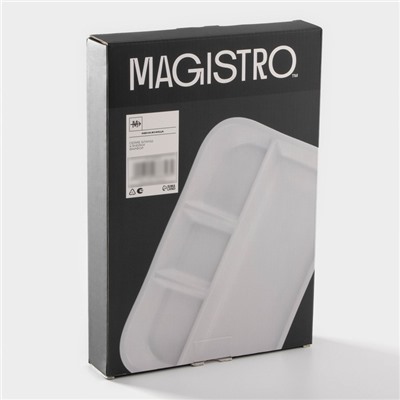 Менажница Magistro «Бланш», 31×21×3.5 см, 5 ячеек, фарфор, белая
