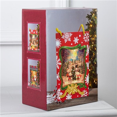 Светодиодная фигура «Подарочный пакет» 15×23×7 см, пластик, батарейки ААх3 (не в комплекте), USB, свечение тёплое белое