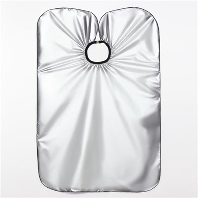 Пеньюар парикмахерский, двусторонний, 140×100 (±1) см, серебристый/чёрный