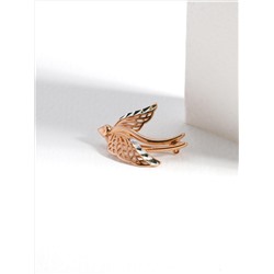 Брошь из золочёного серебра с родированием и алмазной огранкой - Ласточка п5-090-2з