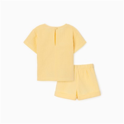 Комплект детский (футболка, шорты) MINAKU, рост 68-74 см, жёлтый
