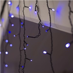 УЦЕНКА Гирлянда «Бахрома» 4×0.6 м, IP44, тёмная нить, 180 LED, свечение синее, 8 режимов, 220 В