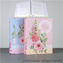 Фотоальбом 200 фото 10х15 Цветы / MX2-409 /уп 36/