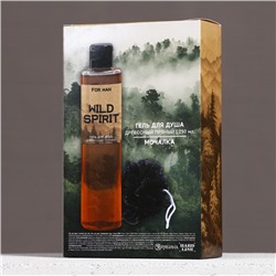 Подарочный набор косметики WILD SPIRIT, гель для душа 250 мл и мочалка, HARD LINE