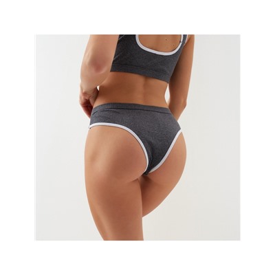 Комплект нижнего белья женский (топ, трусы) Collorista, тёмно-серый, размер 44-46