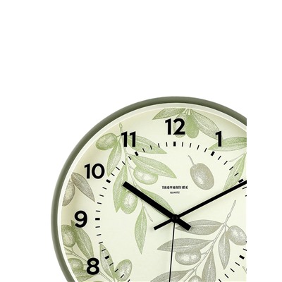 Часы настенные классические «Цветы», d=30.5 см, зелёные