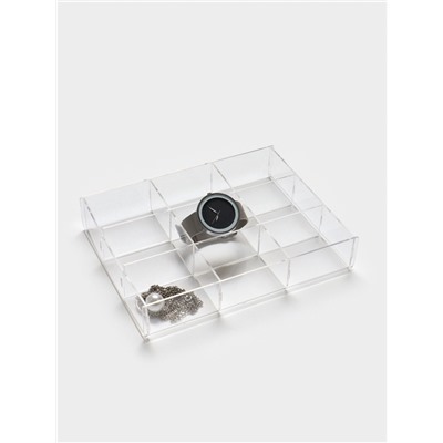 Подставка для украшений на 9 ячеек, 20.3×15.4×3.8 оргстекло 2 мм
