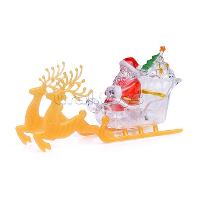 Елочка светящаяся в санях у Санты, в коробке