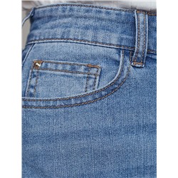 Джинсовая юбка с декоративной стиркой из эластичного денима средней плотности