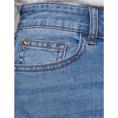 Джинсовая юбка с декоративной стиркой из эластичного денима средней плотности