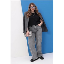 Джинсы трубы женские (Серый)