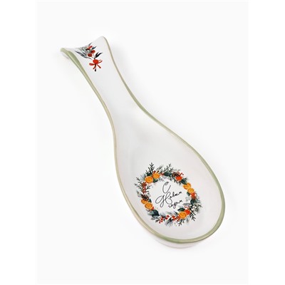 Подставка под ложку новогодняя «С Новым годом», 7×22.3 см, ручная работа