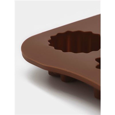 Форма для конфет и шоколада Доляна «Ассорти», силикон, 22×10.5×1.5 см, 15 ячеек (d=2.7 см), коричневая