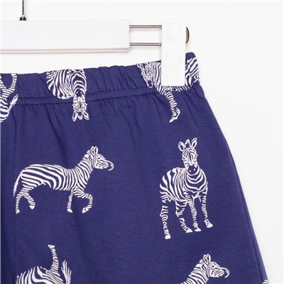 Пижама женская (рубашка, шорты) KAFTAN Zebra, размер 44-46, синяя