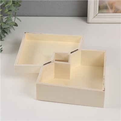 Шкатулка для росписи дерево «Сердце с гранями», основа для творчества, крышка на магнитах, 24×18×8 см