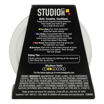 L'Oreal, Studio Line, Overworked Hair Putty, 1.7 oz (50 g)