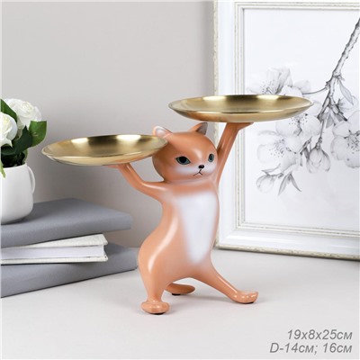 Статуэтка Кошка 25 см / XY603-3 /уп 8/коричневая