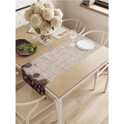 Дорожка на стол JoyArty «Кофейные зерна», оксфорд, размер 40×145 см