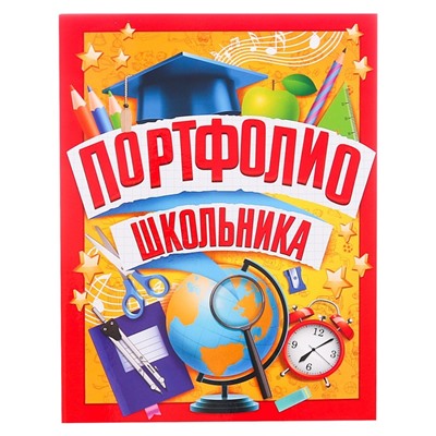 Папка школьная на кольцах «Портфолио школьника», 6 листов-разделителей, 24,5 х 32 см.