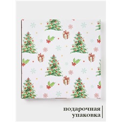 Тарелка новогодняя Доляна «Дед Мороз», d=22.5 см, керамика, белая