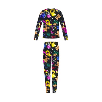 Термокомплект трикот. для девочек: фуфайка (футболка) с длин. рук, брюки