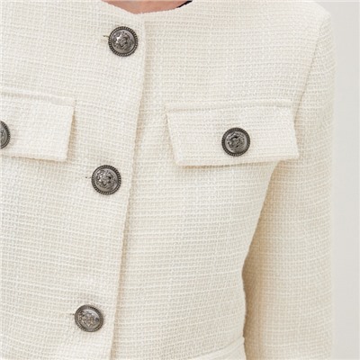 Жакет женский твидовый MIST, размер 44, молочный