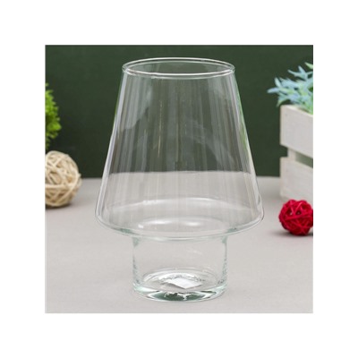 Ваза «Гала», малая, 700 мл, d=8 см, 18×13 см, высота ножки 5 см, стекло, прозрачная