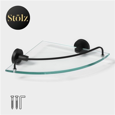 УЦЕНКА Полка для ванной угловая Loft basic, стеклянная